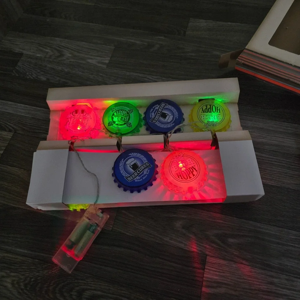 Wemco Bottle Cap String Lights 10LED Battery Operated Beer Bar Decor‎ Man Cave